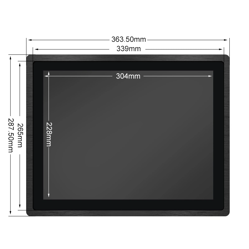 Industrielle 15,6 15'''' pouce 1024*768 Pure de montage à plat intégré Pacp Affichage Écran tactile de la CIM PC avec moniteur LCD à LED