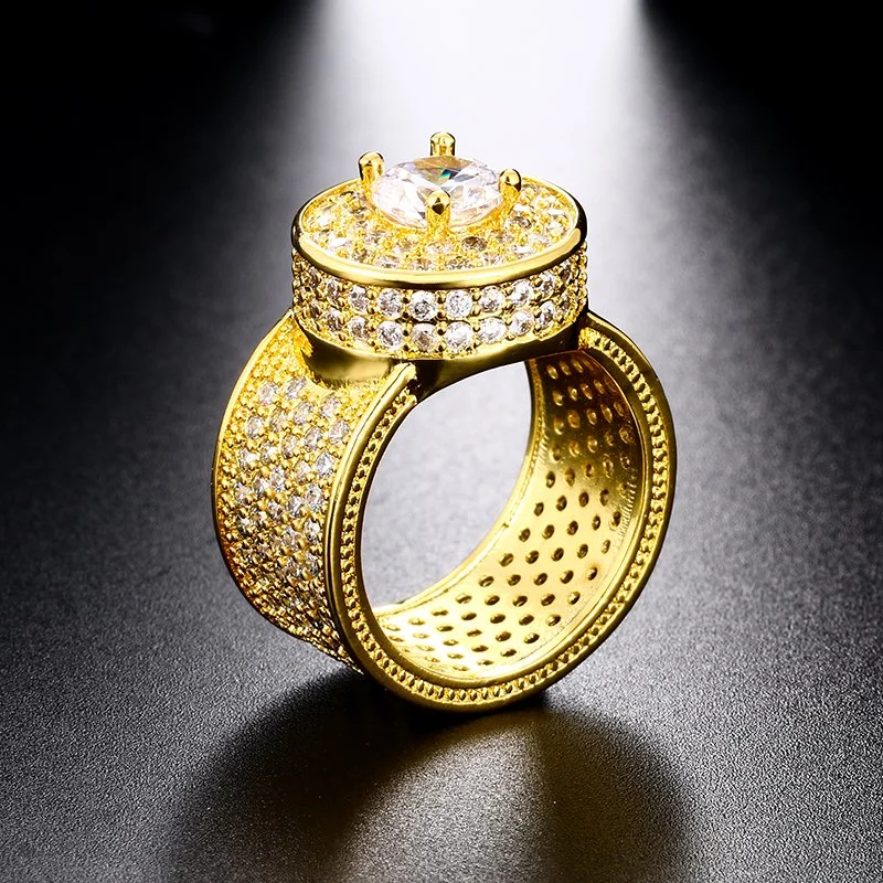 OEM Order New Trendy Micro Pave Zircon Hand Setting Punk Jewelry Rings