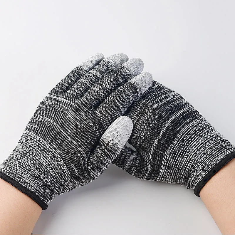 13-Gauge Encrypted PU Dipping Polyurethane Palm Fit Antistatic Gloves