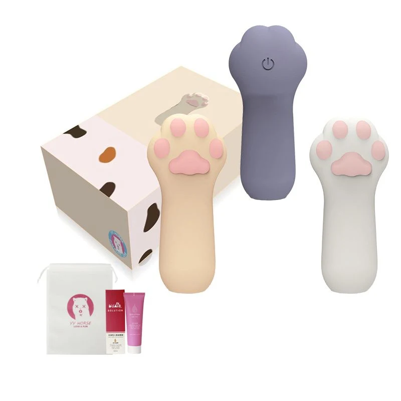 Juego de juguetes sexuales vibrantes para la punta de los dedos con forma de linda pata de gatito para estimulación del clítoris y coqueteo. Conjunto de dedos lindos de hada.