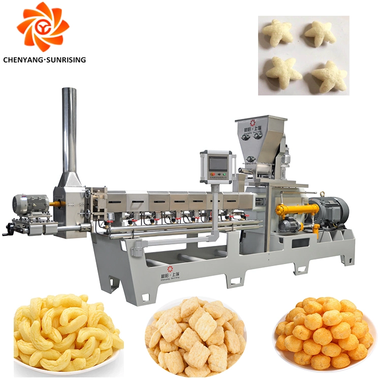 linha de máquinas de puffing Corn Sticks Puff Snack Extruder equipamentos de produção