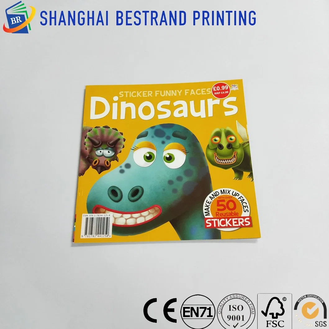 Custom Design Children Sticker Book Printing Using Laser Cut with Removable Sticker