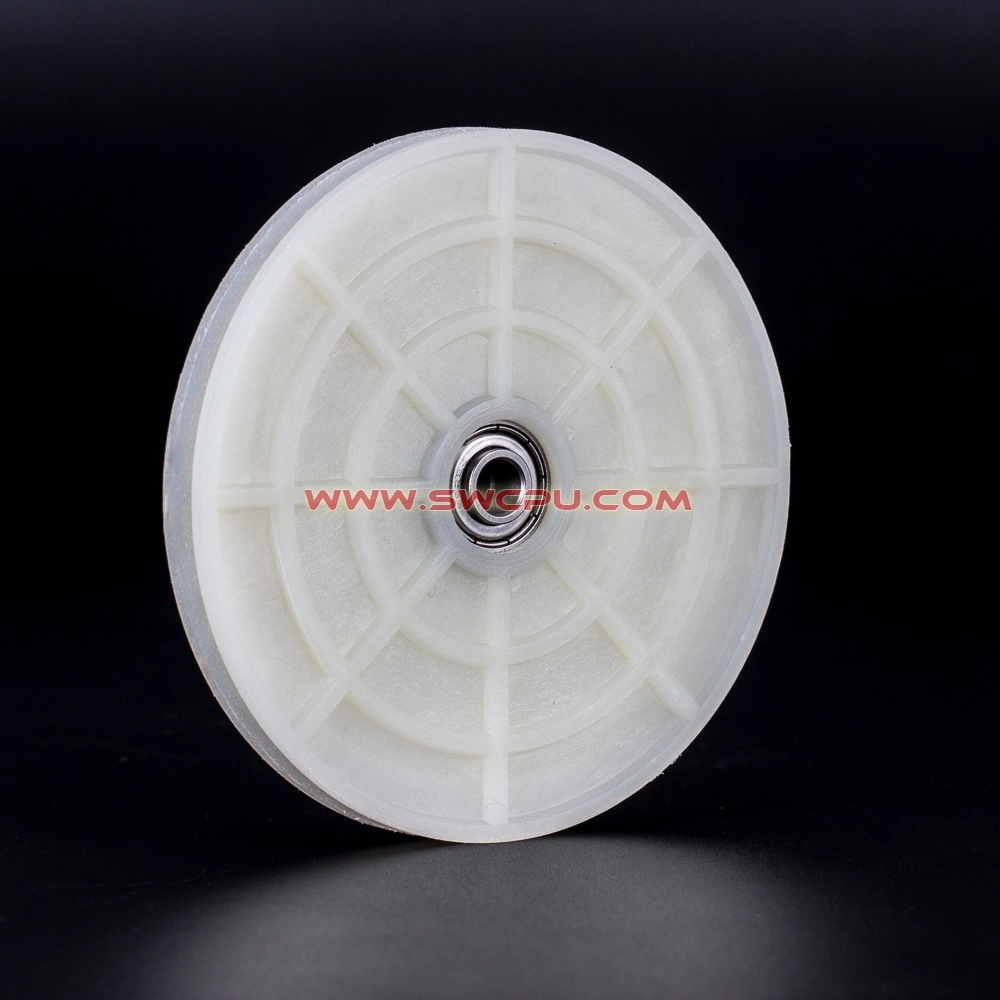 Machining V Groove White Nylon/POM Pulleys Small Plastic Roller Wheels