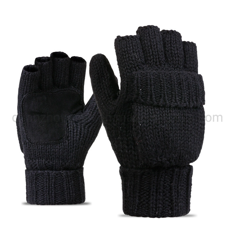 OEM Half Finger Renovate Multi-Color Woolen Knitted Brushed Riding Men Women Gloves