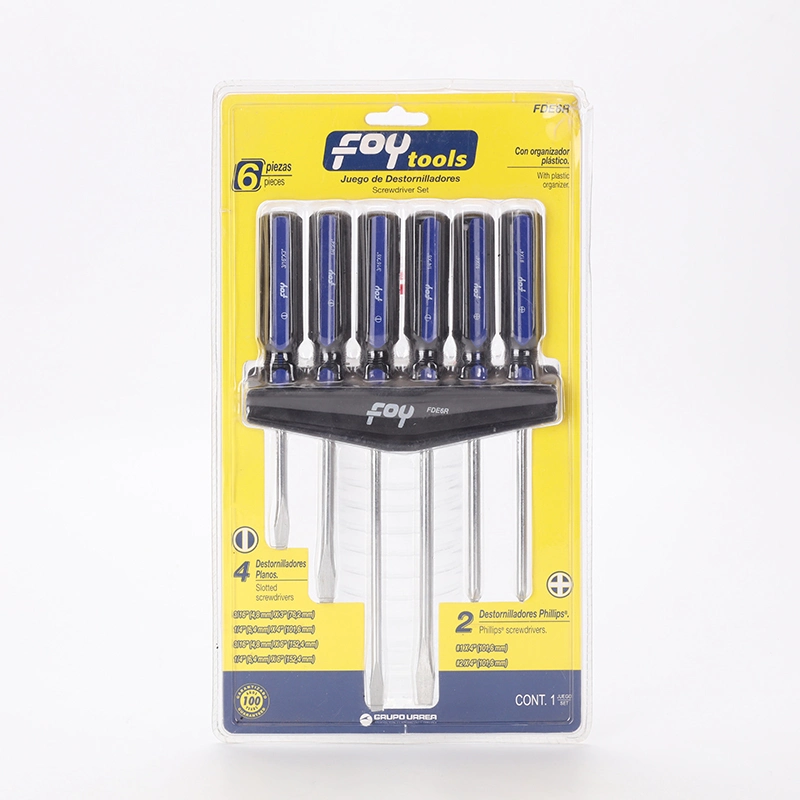 Durable Screwdriver Set with Cr-V Blades and TPR+PP Handles