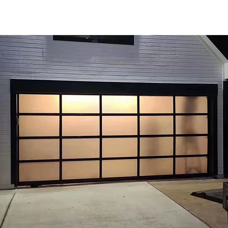 Luxus Moderne Full View Glas Automatische Aluminium Schiebetür Garage Mit Motor