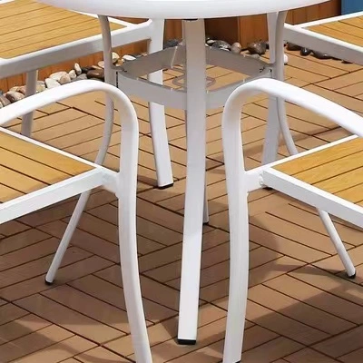 Hot sale tables et chaises d'extérieur en alliage d'aluminium en plastique bois