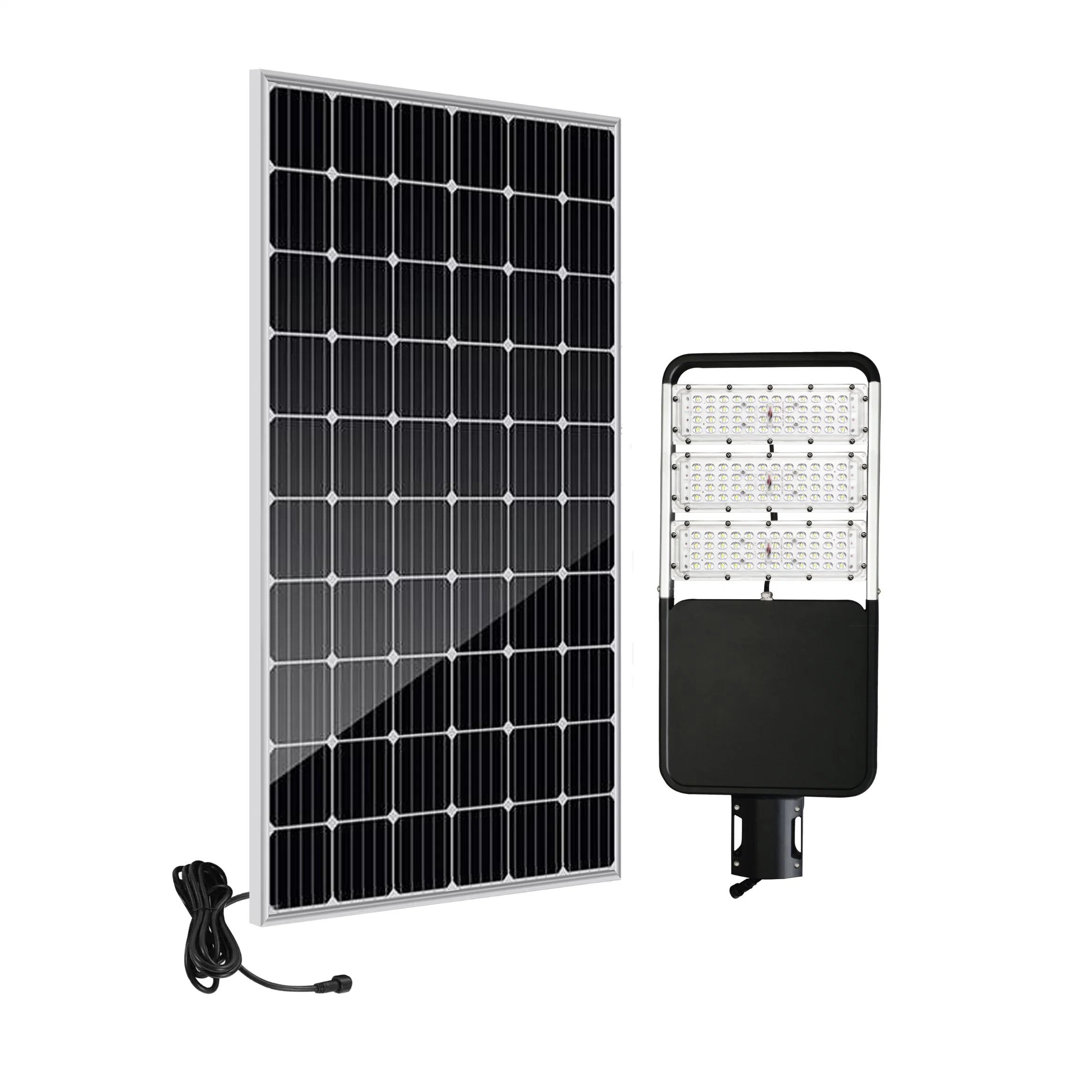 Outdoor All in Two IP66 80W 100W Waterproof Dusk to Dawn Solar Panel PV Energy Powered Flood Outdoor CCTV LED Road/Garden/Street Light with Lithium Battery