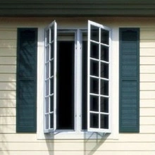 UPVC/PVC Profile Plastic Window Vinyl Single Hung Window with Grills