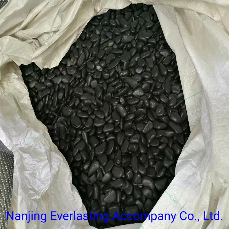 Natural River Rock Polished Pebble Black Stone Decorative Gravel