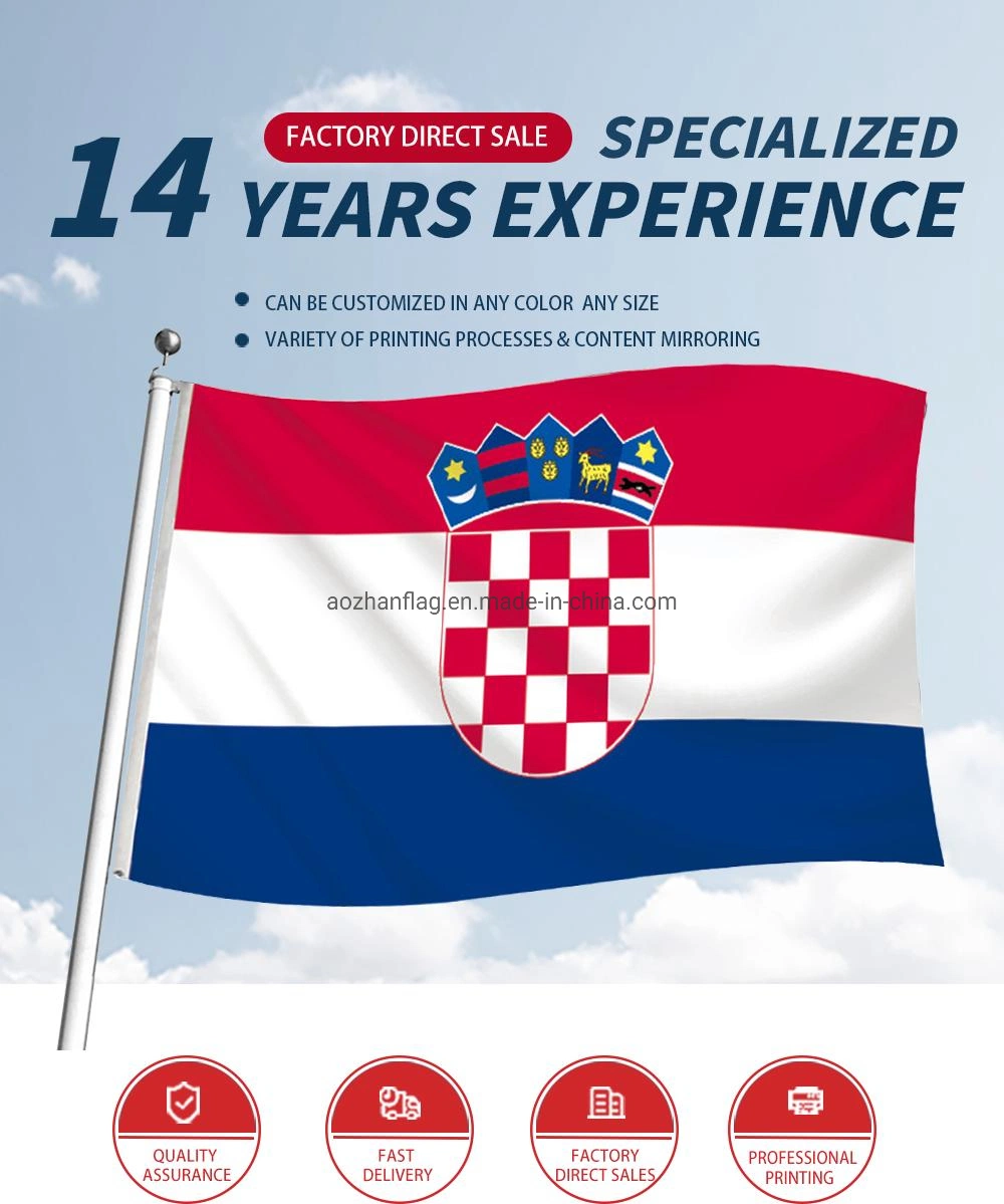 Wholesale/Supplier Custom 100% Polyester 3X5FT Stock Printed Natioanl Croatian Croatia Flag