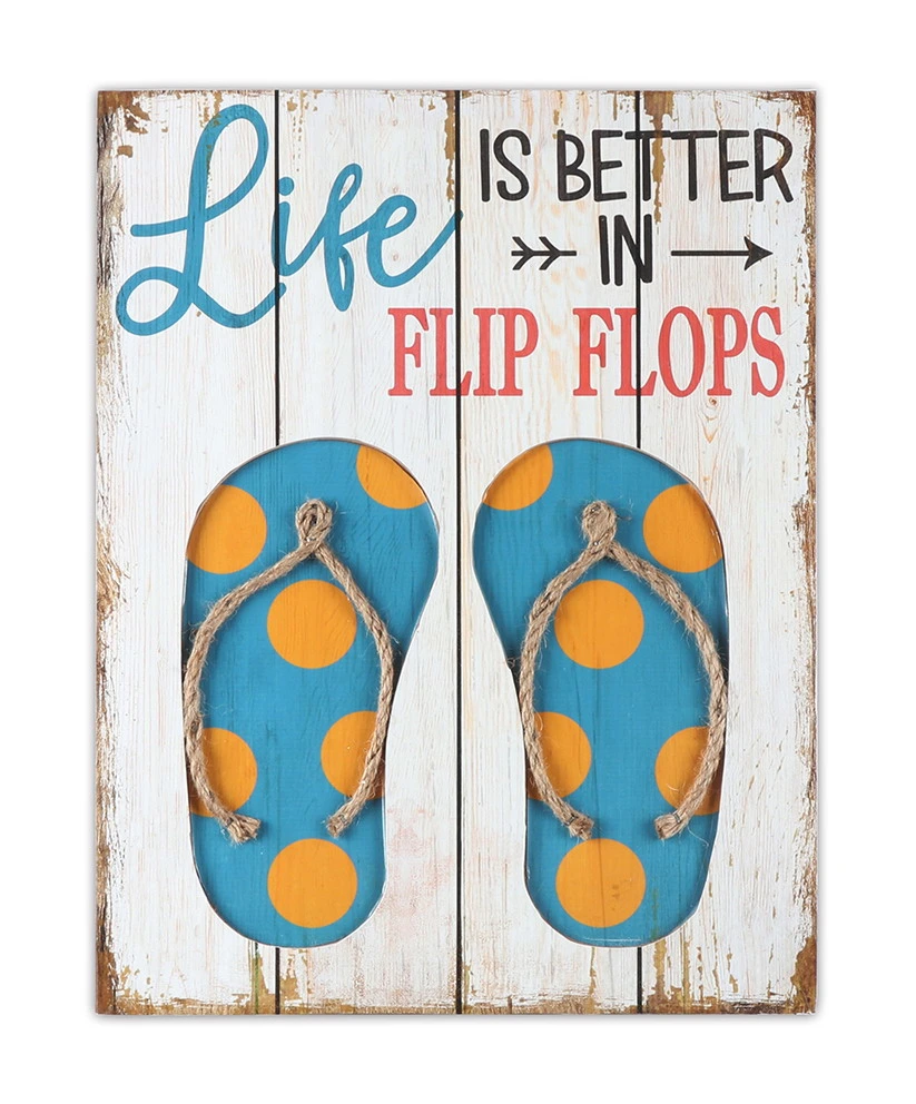 Flip Flop Vintage Beach Flip Flop Wood Hanging Decoration Custom Wood Plaque Art Plaque