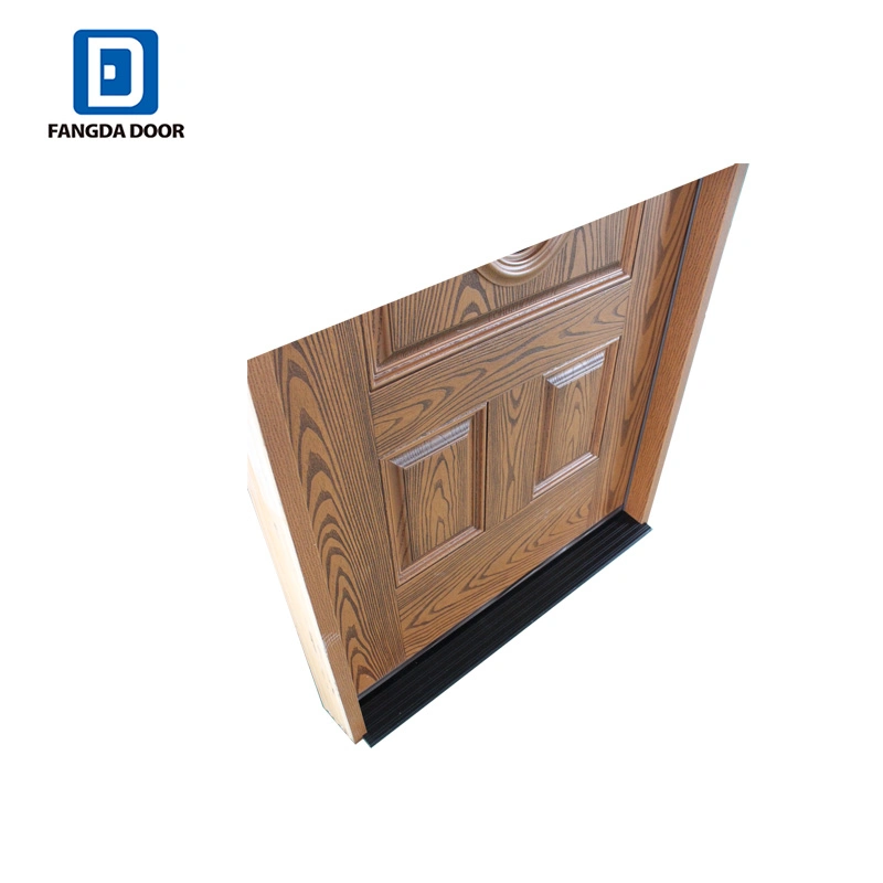 Oak Single Entry Door, Flat Lite 3 Panel Fiberglass Door