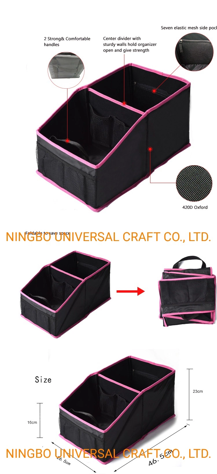 Factory Directly Sale Auto Back Seat Car Trunk Storage Organizer