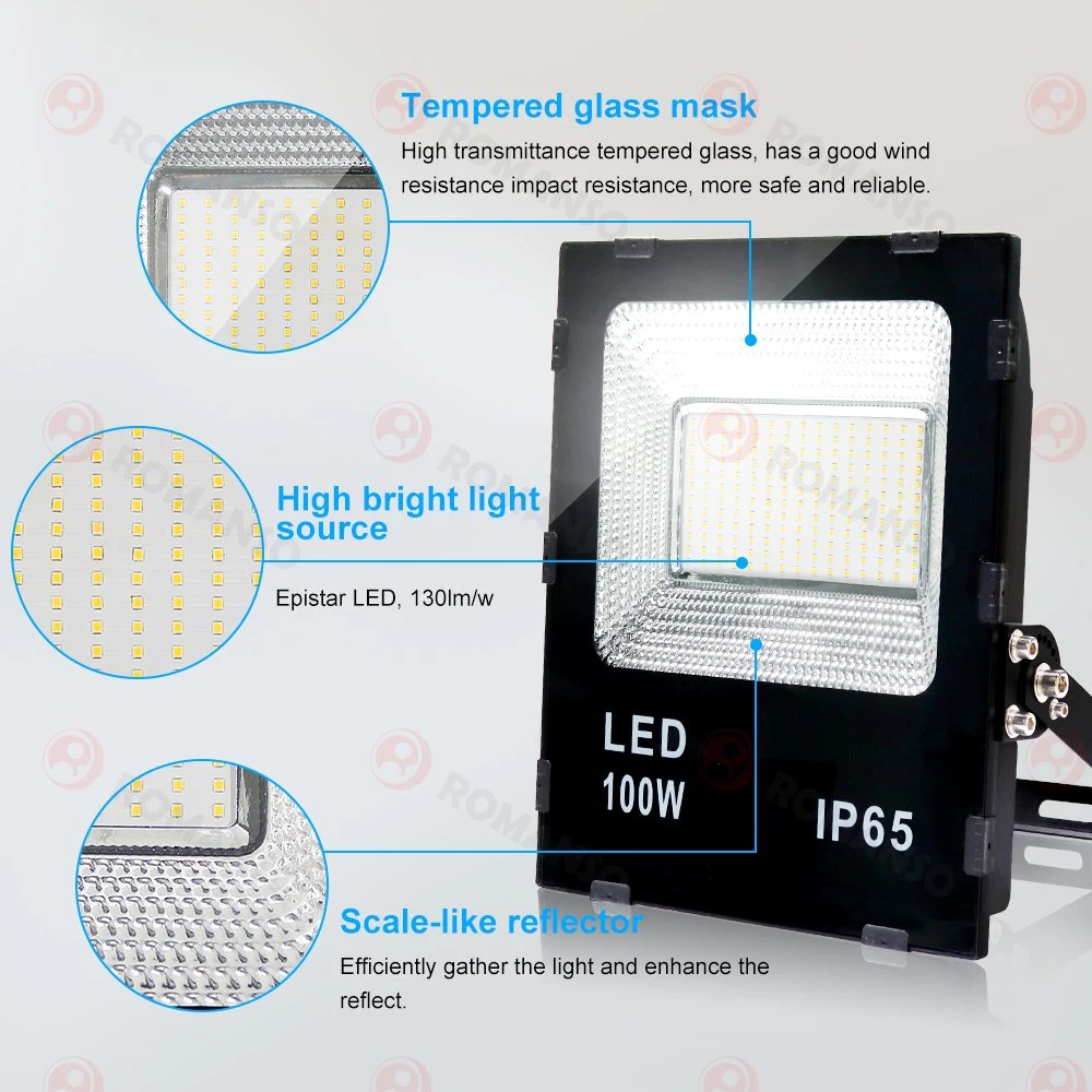 مصابيح LED غامرة Romso عالية الجودة IP65 مقاومة للماء 100 واط 150 واط قوة 200 واط وقوة 240 واط مع تجهيزات إضاءة عالية واستاد LED