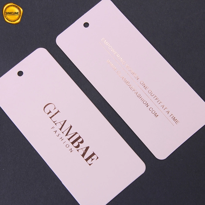 Sinicline oro rosa de papel Logotipo personalizado Hang Tags Vestir