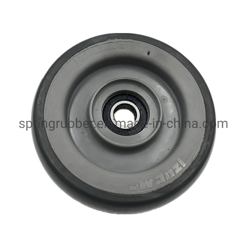 Industrial Double Bearings Black Elastic Rubber Wheel Caster 4 Inch 5 Inch 6 Inch 8 Inch Heavy Duty Caster Wheels