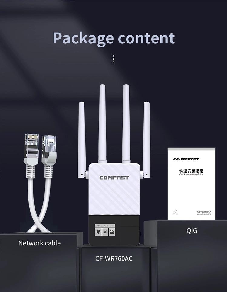 Comfast High Speed 1200Mbps Network Signal Extender WiFi Repeater Dual Band WiFi Booster