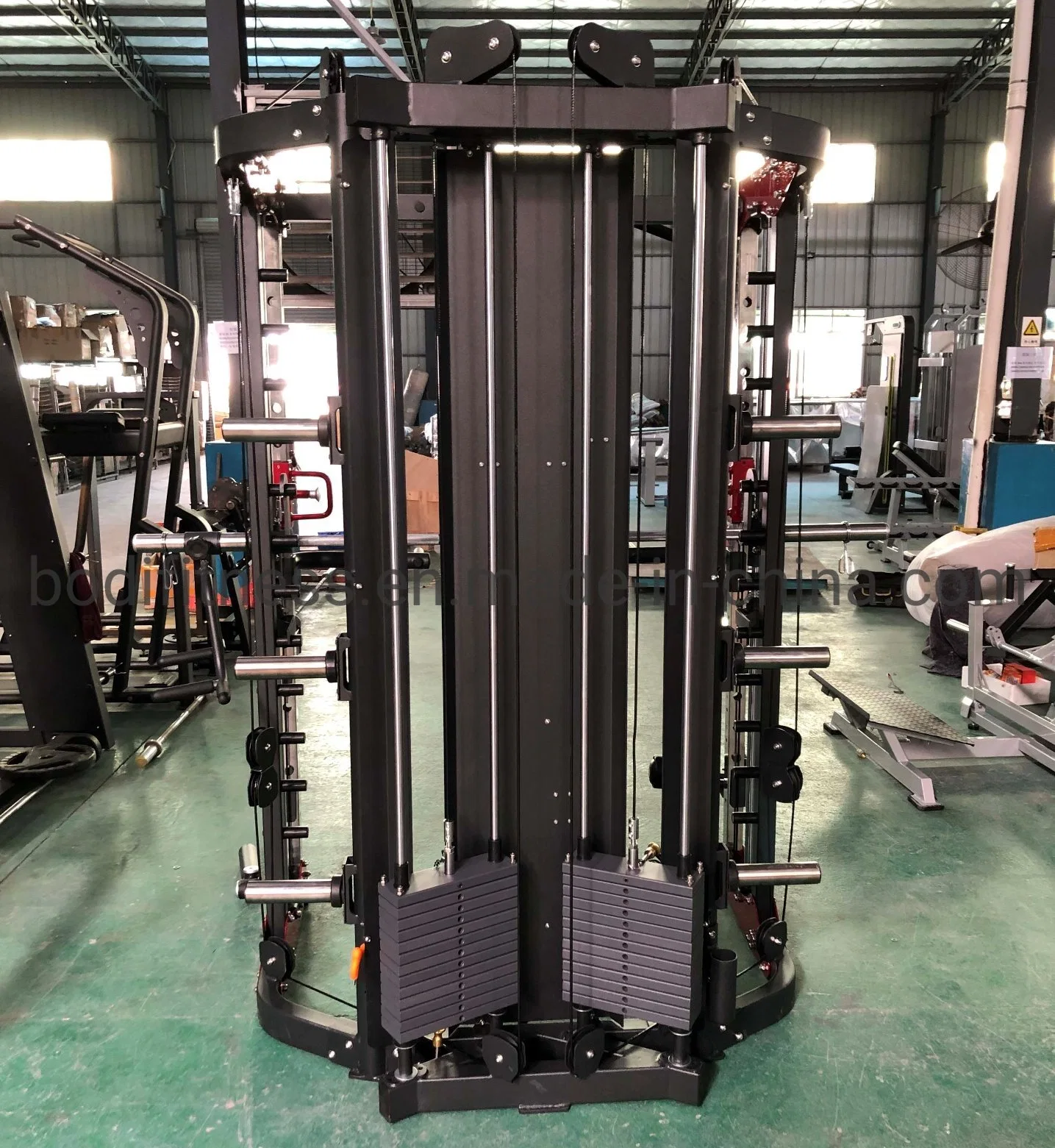 Multifunctional Power Cage Squat Rack with Weight Lifting Training Gym Smith Machine