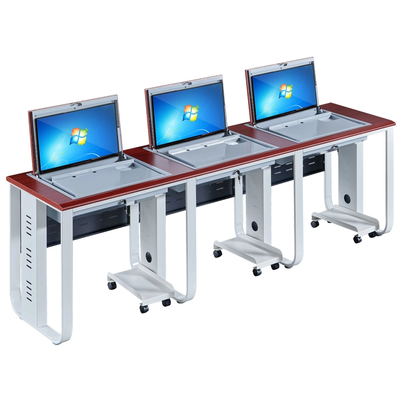 Fashion Computer Desk Suit for Multimedia Classroom Training Room Turn Over Table