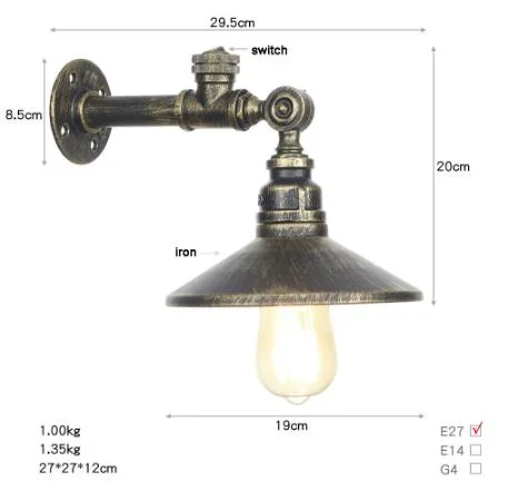 Großhandel American Modern Vintage Wandleuchte Loft Industrial Pipe Dekorative Wandleuchte