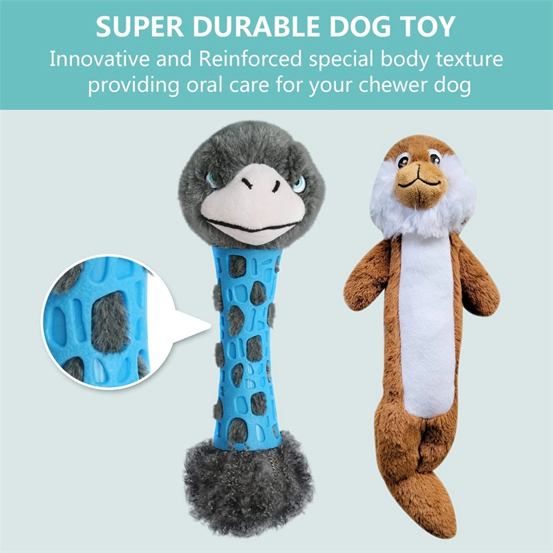 Hot Selling Eco Friendly Durable Teeth Cleaning Squeaky Chew Dog Plush Toys Pet Chew Toys