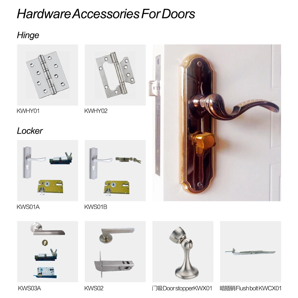 New Material Plastic Wood Composite Solid Fire Door (YM-076)