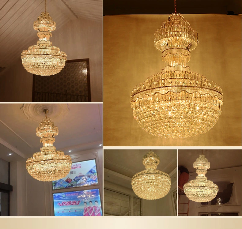 Pendentif cristal de lumière traditionnelle Grand Hôtel lustre lampes artisanal (WH-NC-07)