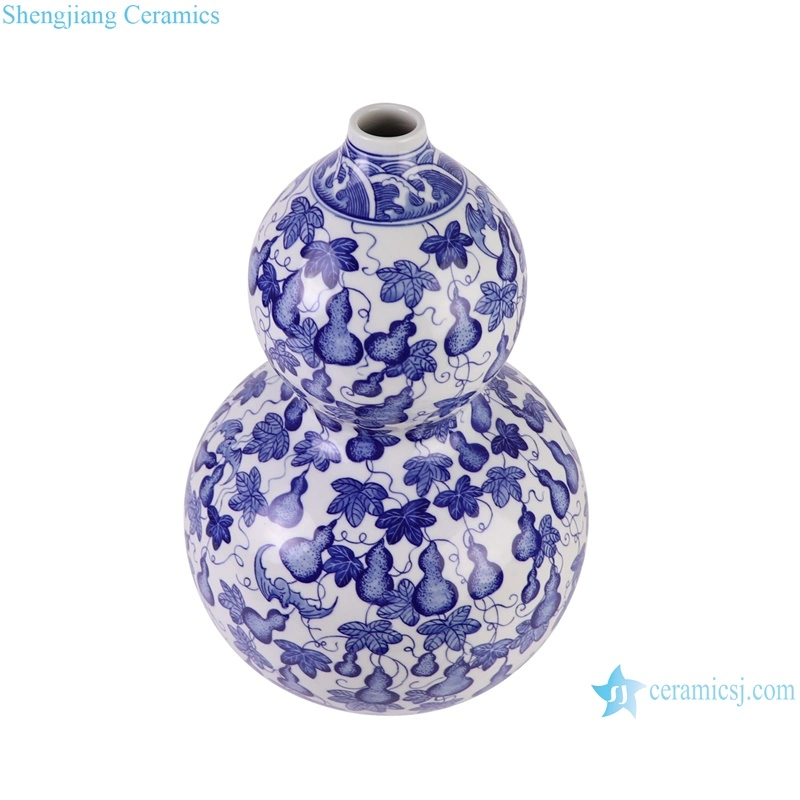 Jingdezhen porcelana azul y blanco el patrón de calabaza calabaza de cerámica de forma Jarrón de flores