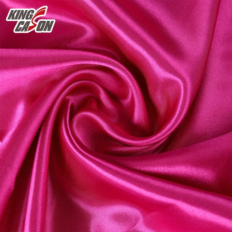 Kingcason Polyester 100% RPET 50d 75D Woven Textile Waterproof Silk Spandex Satin Lining Fabric for Dress