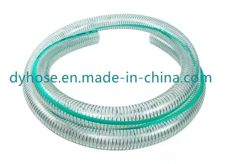 China Manufacturer PVC Plastic Flexible Steel Wire Reinforced Hose Pipe Tube Transparent Pipe