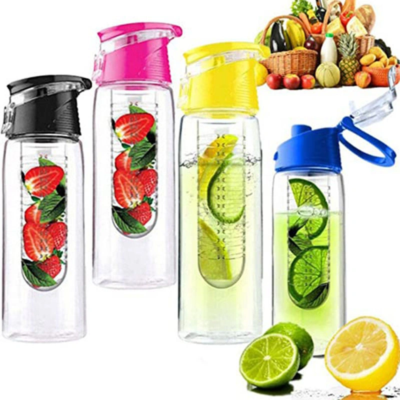 Sport Zitronensaft Flasche Portable Obst Infusing Infuser Wasserflasche Klappdeckel Küchentisch Camping Reisetaschen