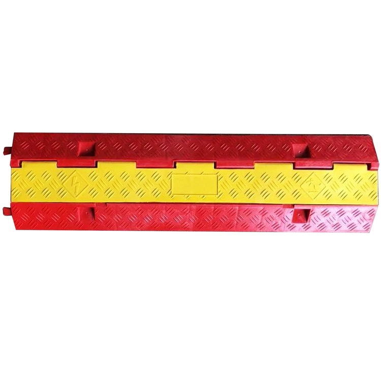 Red 2 Channel Traffic Speed Bump 2 Dual Channel Bridge Cable Protector