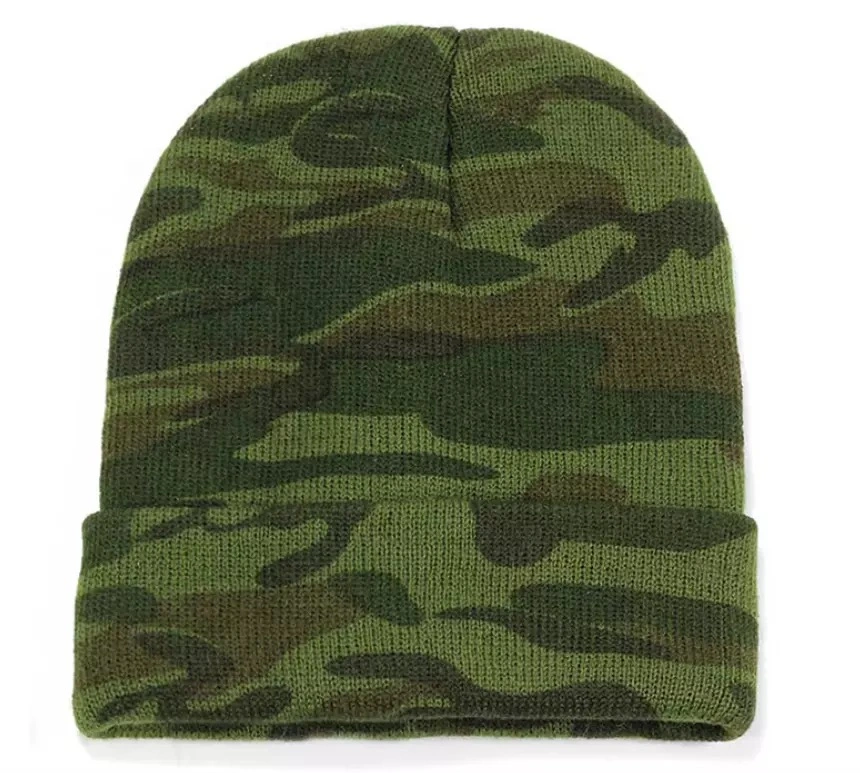 Army Winter Beanie Hat Custom Green Camo Beanie Cap