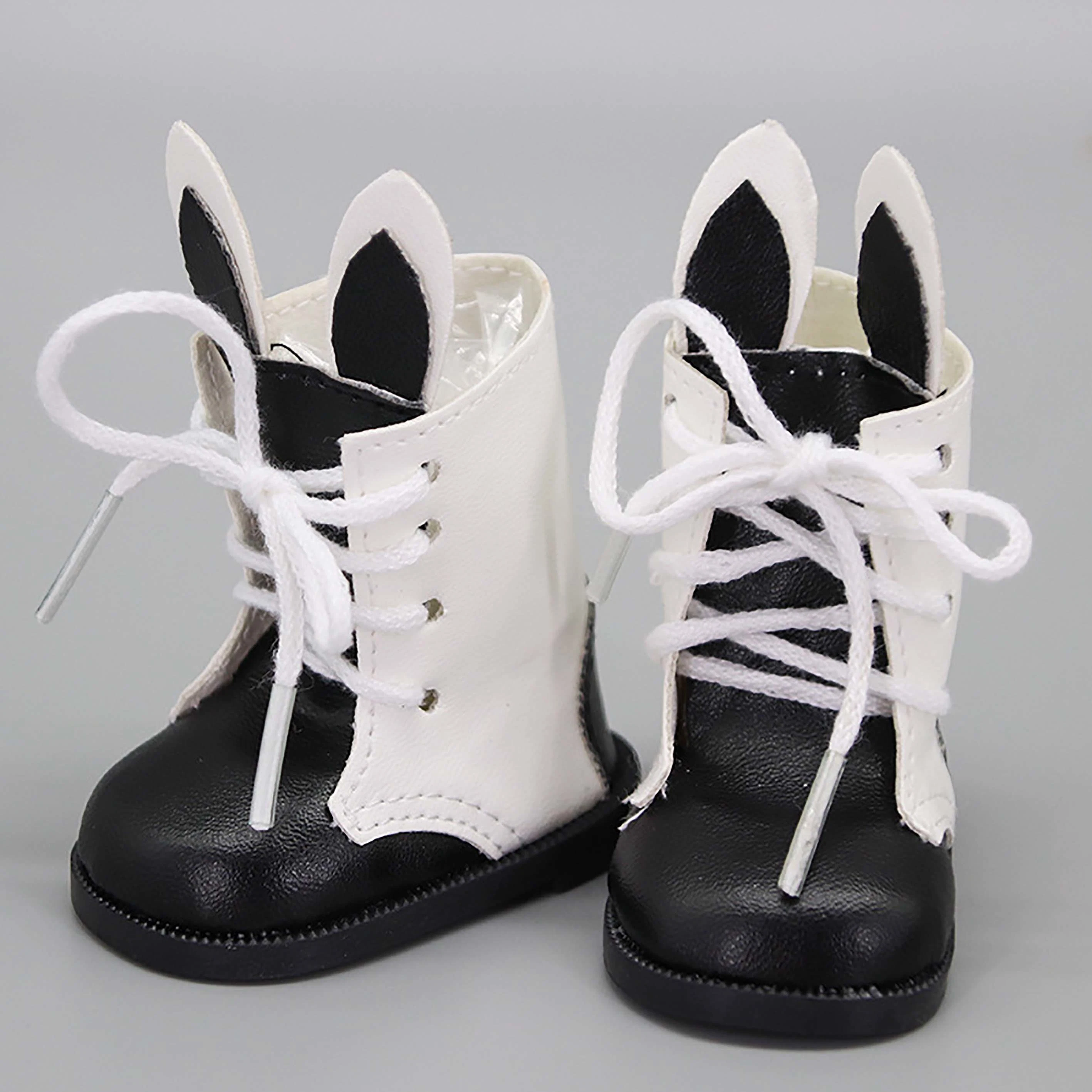 8 Pairs Doll Shoes Fit 14.5 Inch American Doll Wellie Wishers Doll Including Boots Sandals Sneakers Leather Shoes