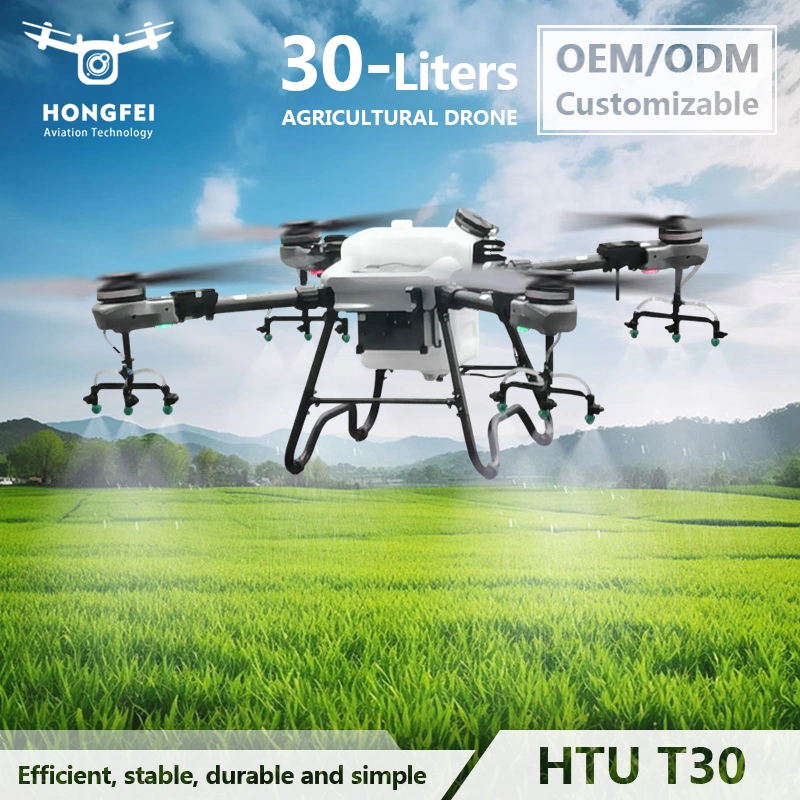 High Speed 30L Large Wing Aviation Carbón Fibra fuselaje Agricultura Crop Spray Drone UAV para Protección de plantas