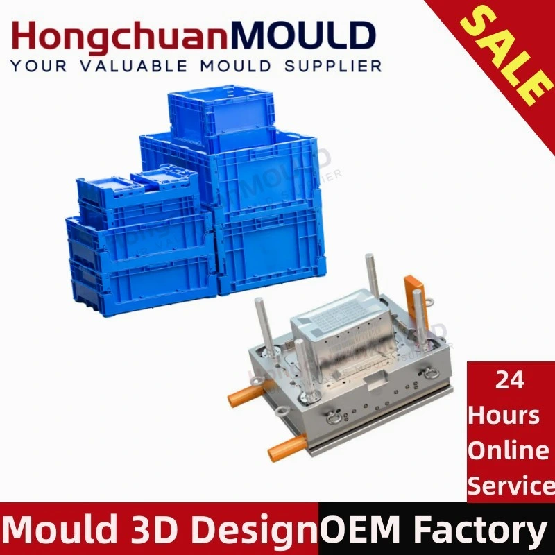 Durable Plastic Collapsible Storage Bins Mold and Folding Crates Injection Mould