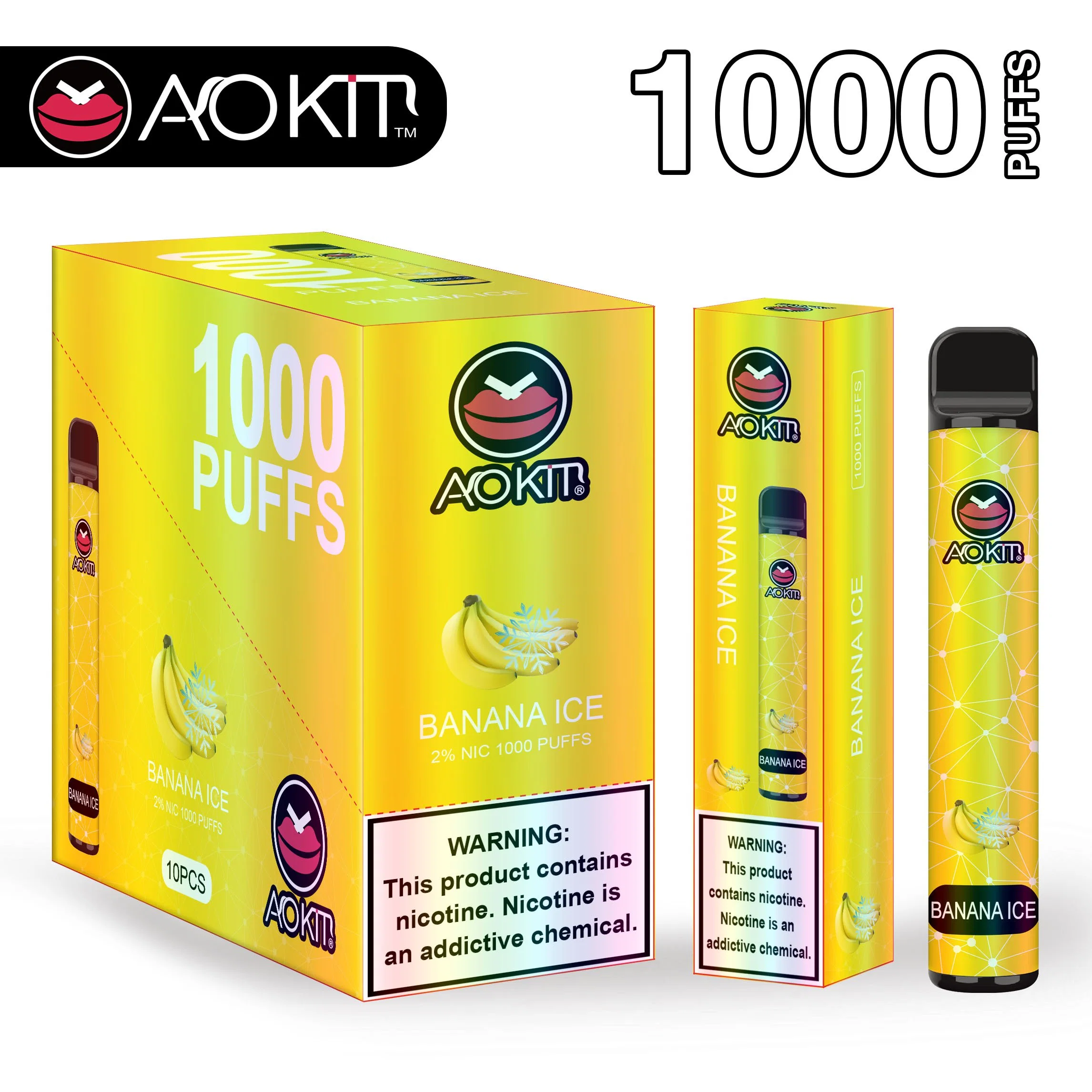 OEM Fábrica Personalizada Cigarrillo Electrónico Desechable Vape Aokit 1000 inhalaciones Vape Pen