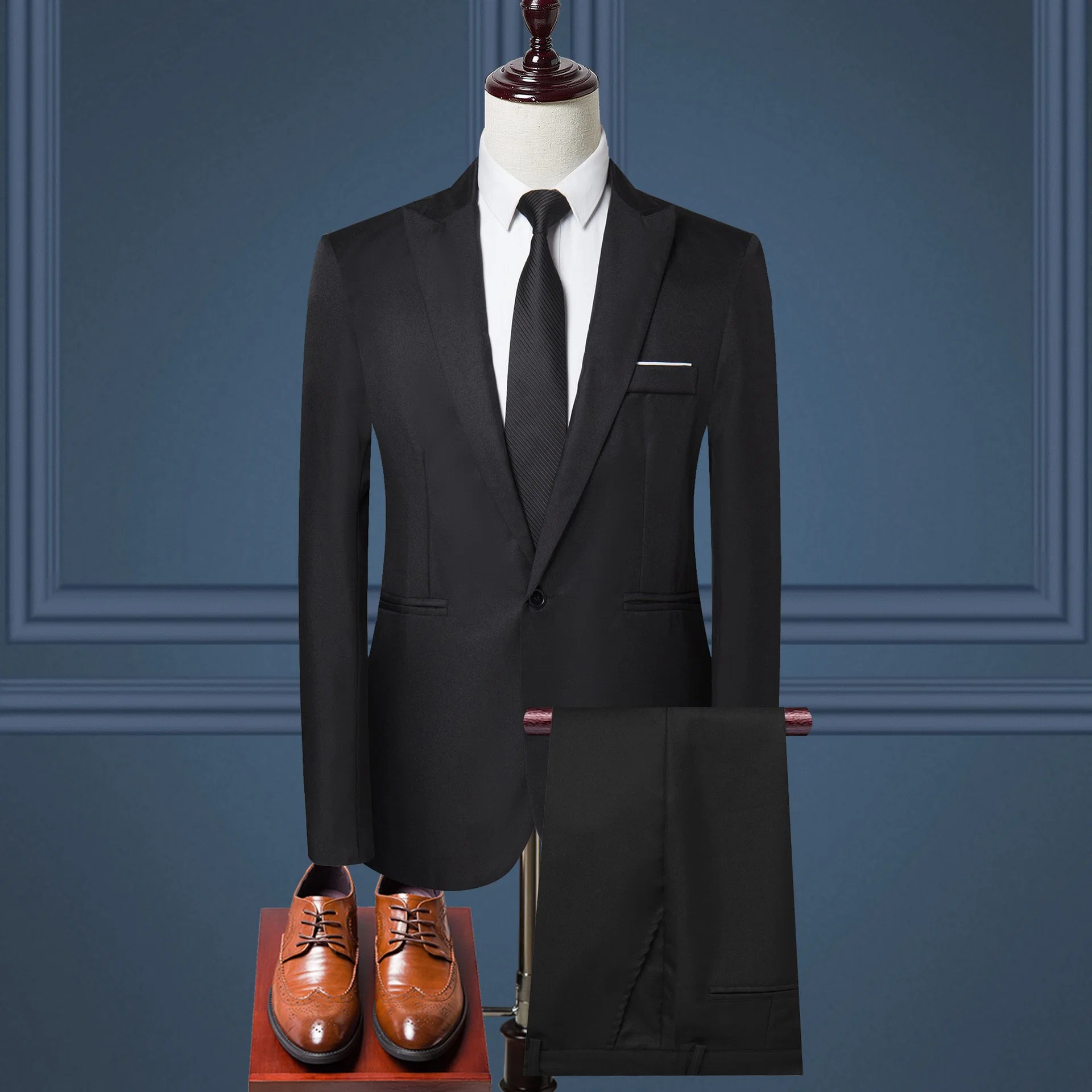 Fashion Men's Business Casual Inventory Men's Suit Set Youth Casual Suit Wedding Dress Set