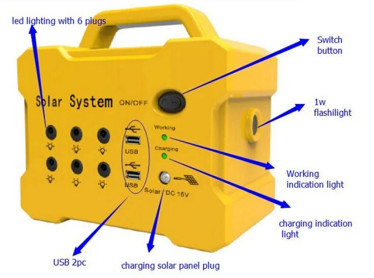 12V 9ah Lead Acid Battery Solar Panel Kits System with Radio/FM Function