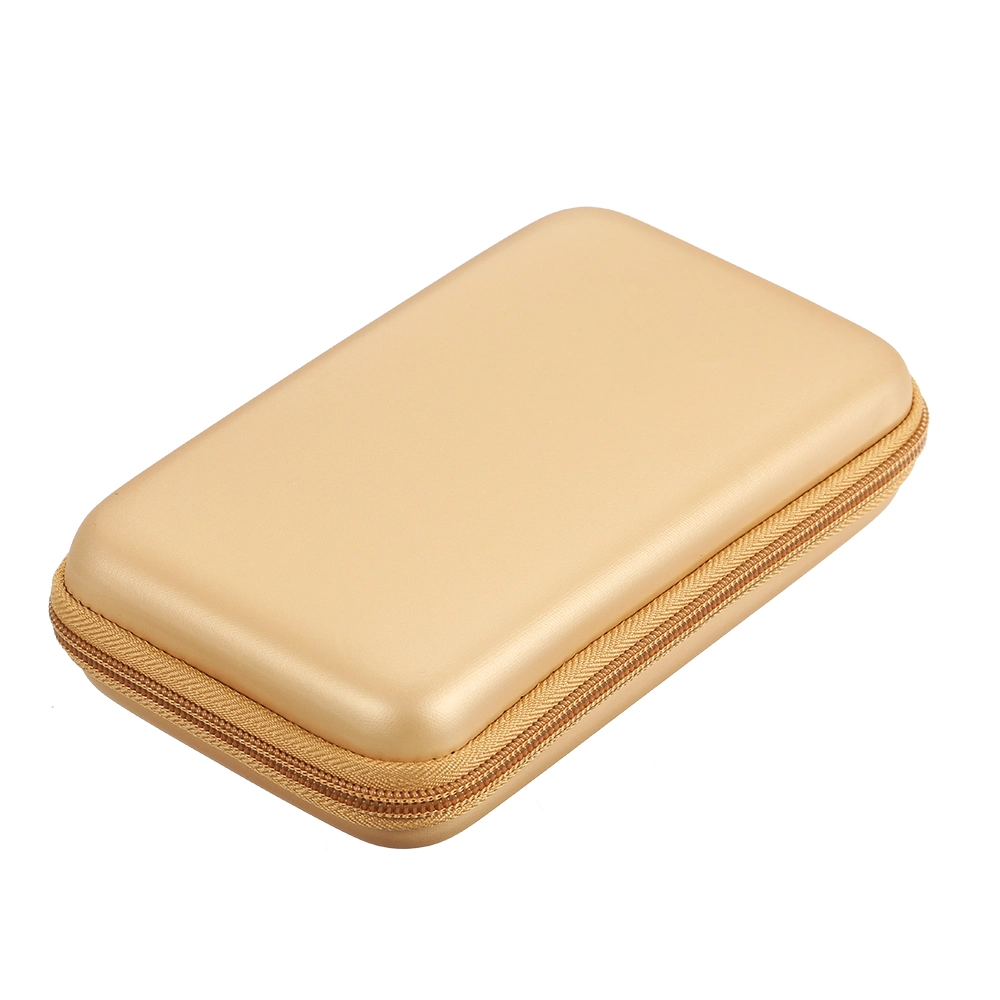 Los golpes duros oro personalizados Funda de almacenamiento portátil de EVA para cables de datos cargadores USB Bolsa de transporte del Banco de potencia