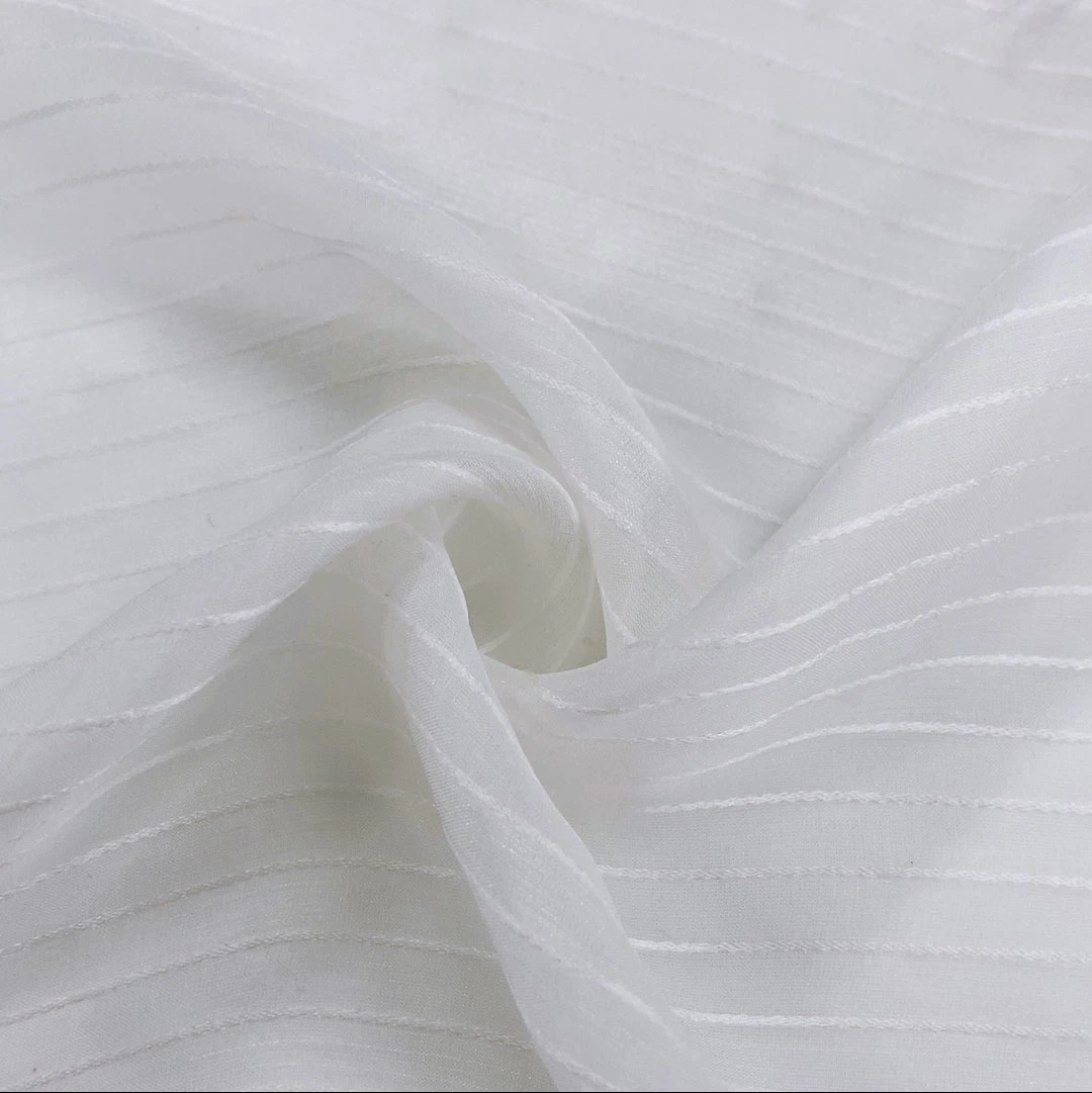 Tissu de soie de Chine 100 de la soie de soie satin de soie Jacquard Stripe Tissu Tissu Tissu en mousseline Printemps/été des femmes robe mode personnalisable