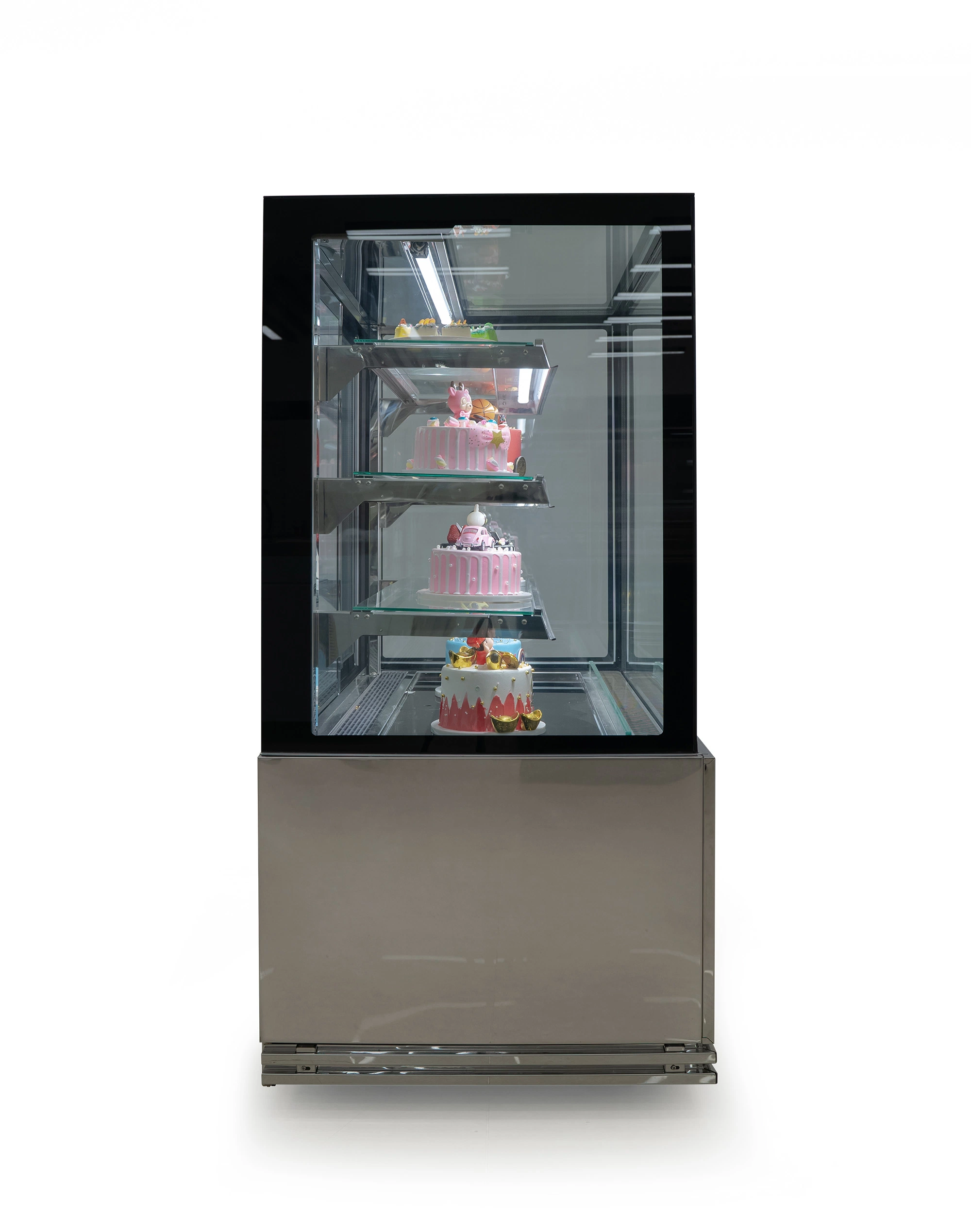 2 Shelves Cake Display Showcase with Square Glass and 1.2 Meters Length