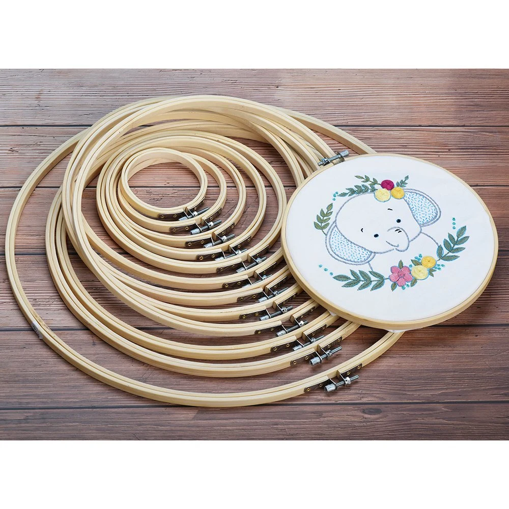 Wholesale/Supplier Multisize Stitch Shed Stand Frames Round Mini Natural Bamboo Embroidery Hoops