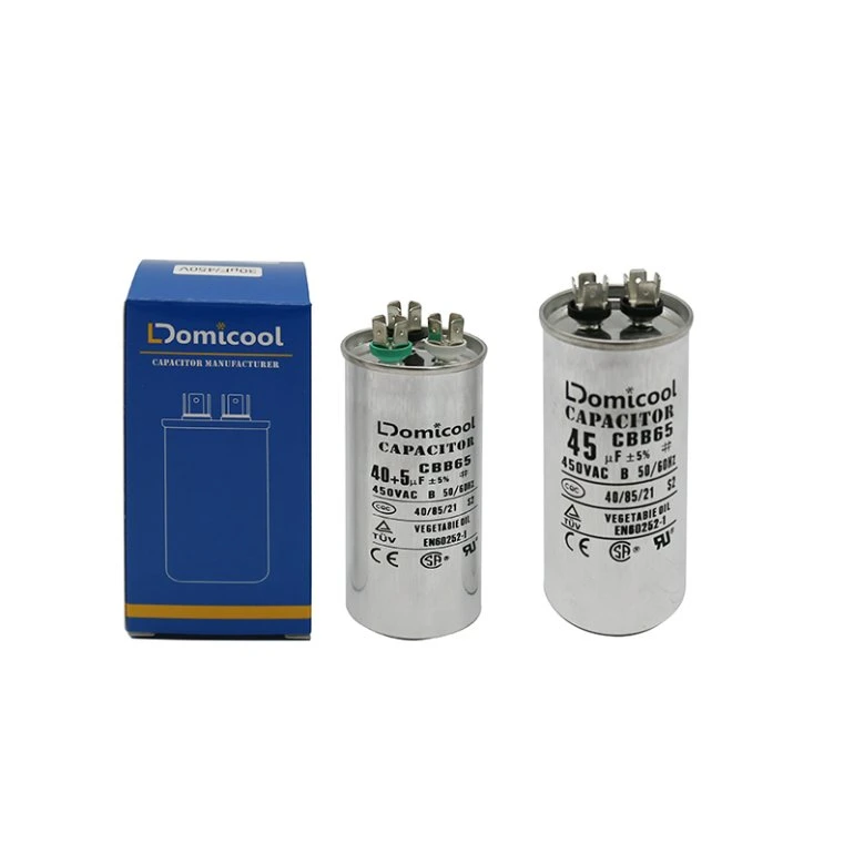 Domi Cbb65 DC Dual Capacitor 15UF/35UF 450VAC/500VAC Electronic Component Run Film Capacitor