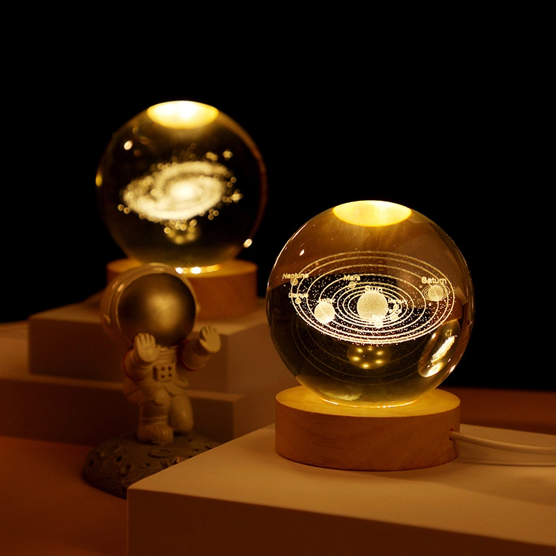 Crystal Galaxy Astronaut Craft avec lumière LED