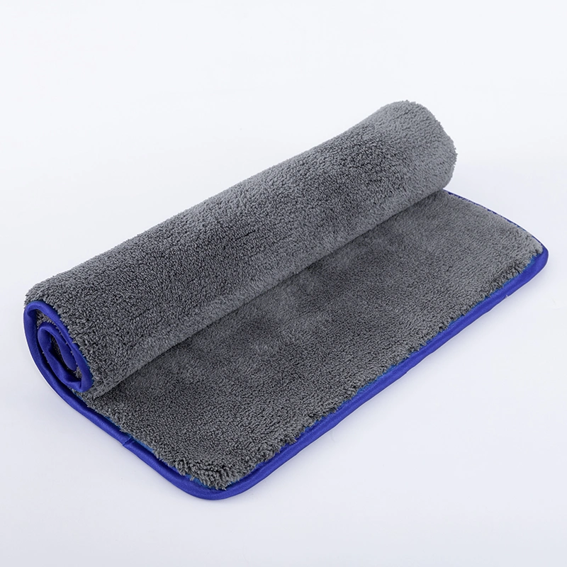 Deluxe Double couche de lavage de voiture en peluche Serviette absorbante 1000Serviette de nettoyage en microfibres GSM Voiture