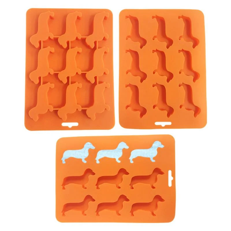 Dog Shape Silicone BPA-Free Stackable Easy Release Ice Molds/Trays