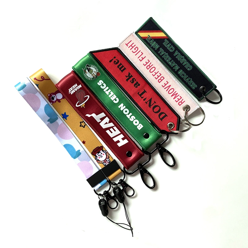 Customized Lanyard Printing Cartoon Keys Wrist Strap USB Short Lanyard Key Chain for Men Women