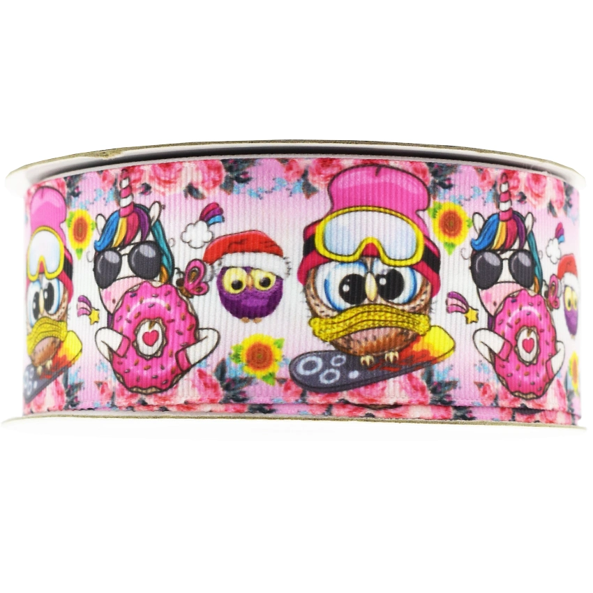 Factory High quality/High cost performance  Fashion Cheap Wholesale/Supplier Printed Ribbon Holiday Decoration Little Cute Animals Color Cartoon Pattern Printing Grograin Ribbon for Wreath